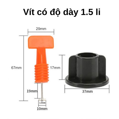 kích thước và thông số ke vít cân bằng ốp lát gạch