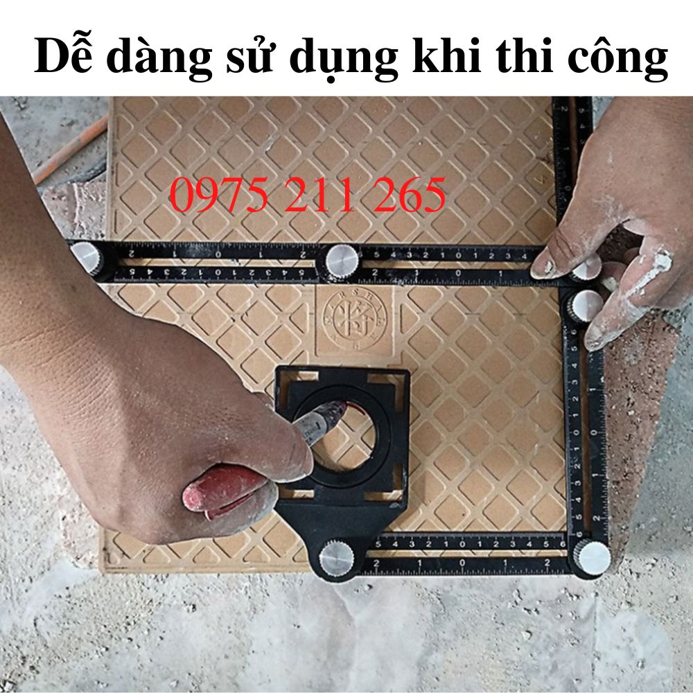 Thước định vị khoét lỗ gạch 6 khúc đa năng đo khoan ốp lát 6 Thước định vị khoét lỗ gạch 6 khúc đa năng đo khoan ốp lát - Ảnh 6