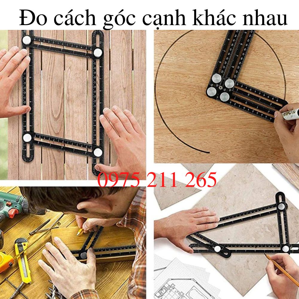 Thước định vị khoét lỗ gạch 6 khúc đa năng đo khoan ốp lát 5 Thước định vị khoét lỗ gạch 6 khúc đa năng đo khoan ốp lát - Ảnh 5