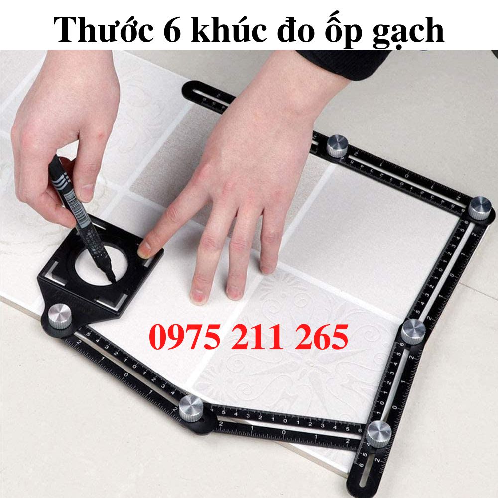 Thước định vị khoét lỗ gạch 6 khúc đa năng đo khoan ốp lát 1 Thước định vị khoét lỗ gạch 6 khúc đa năng đo khoan ốp lát