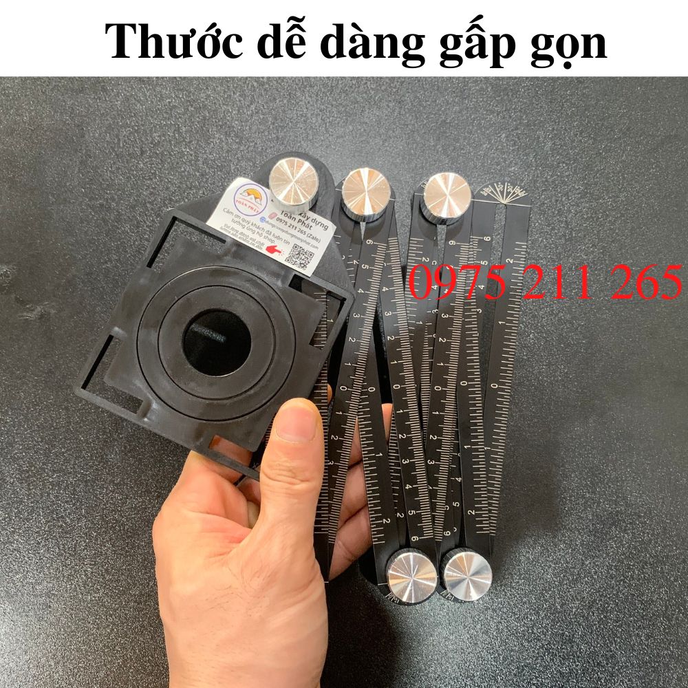 Thước định vị khoét lỗ gạch 6 khúc đa năng đo khoan ốp lát 4 Thước định vị khoét lỗ gạch 6 khúc đa năng đo khoan ốp lát - Ảnh 4