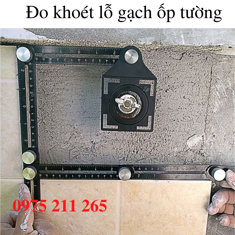 Thước định vị khoét lỗ gạch 6 khúc đa năng đo khoan ốp lát 2 Thước định vị khoét lỗ gạch 6 khúc đa năng đo khoan ốp lát - Ảnh 2