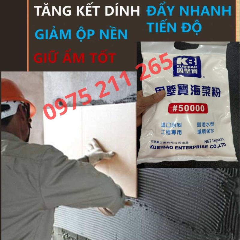 phụ gia ốp lát đài loan (bịch 1kg), phụ gia pha với xi kéo dài đông kết 21 phu gia op lat gach