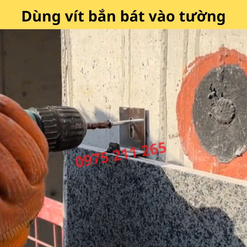 100 móc treo ốp gạch đá, giá bát inox chữ U10 ốp tường - TOÀN PHÁT