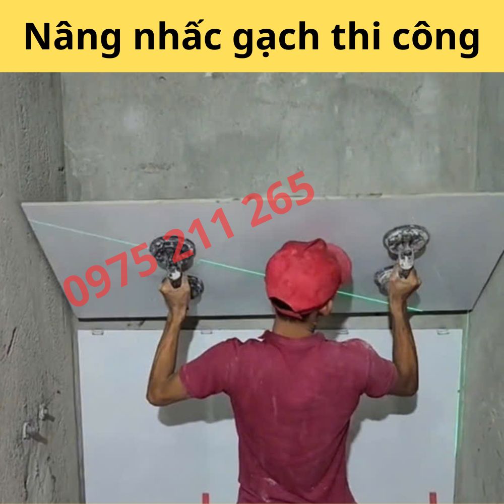 Hút gạch cầm tay, cái dụng cụ hít gạch đôi kính đơn 4 dụng cụ hít gạch men
