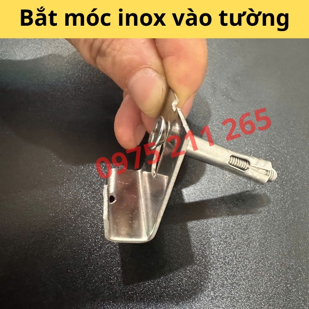 100 vít nở inox M6 x 50mm, giá đinh vít inox 201 âm tường 22 mua vit no m6