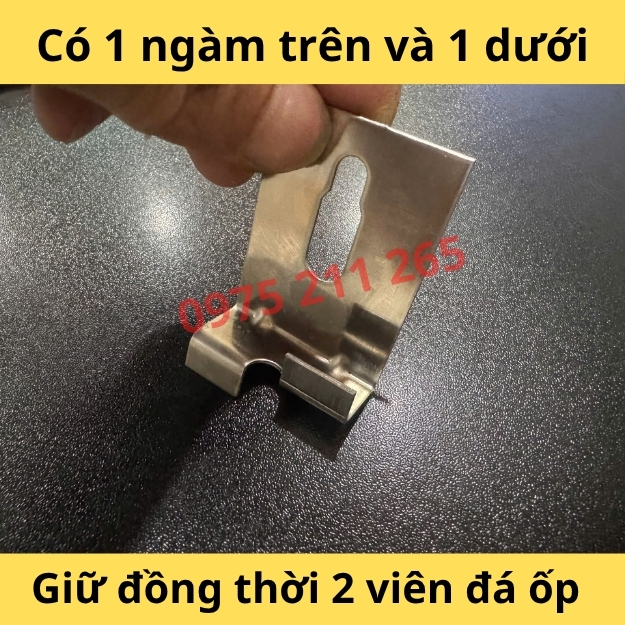móc treo gạch khổ lớn U15, bát inox giữ gạch đá ốp tường chống rơi 21 moc inox chu U