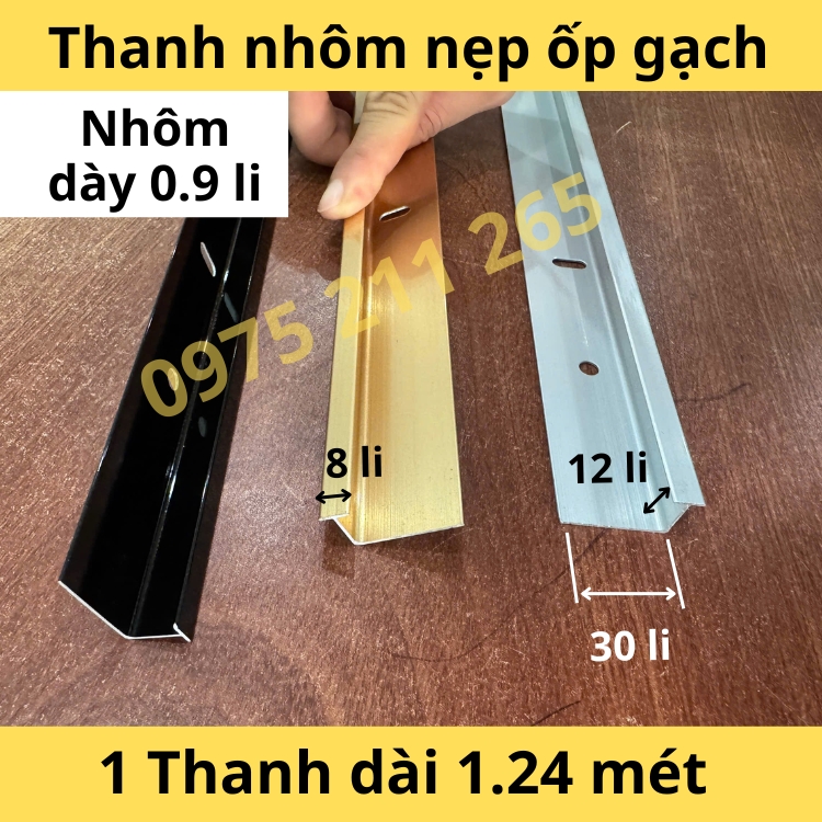 nẹp góc ốp gạch bo tròn 2 cánh, thanh nhôm nẹp cạnh gạch âm dương 57 nẹp ốp gạch chữ H