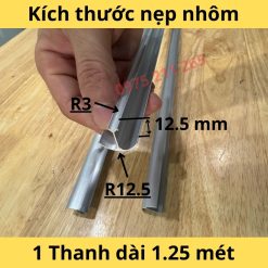 nẹp góc ốp gạch bo tròn 2 cánh, thanh nhôm nẹp cạnh gạch âm dương 13 bao gia nep goc op gach