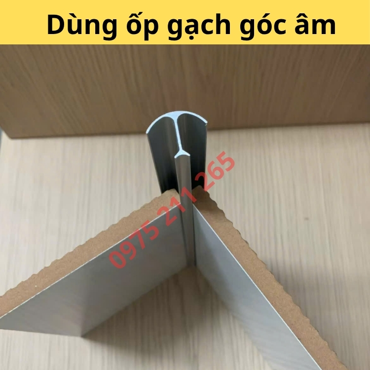 nẹp góc ốp gạch bo tròn 2 cánh, thanh nhôm nẹp cạnh gạch âm dương 55 nẹp góc âm ốp gạch