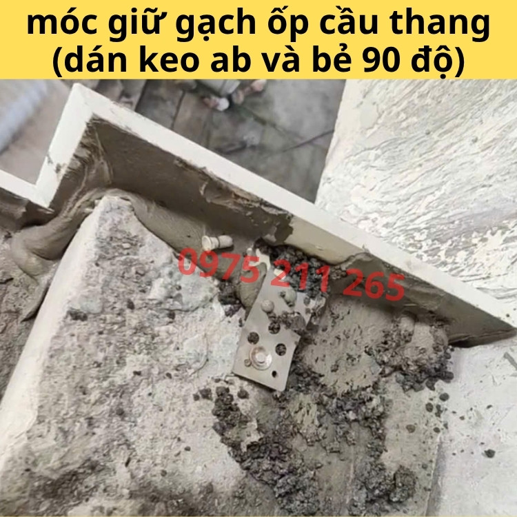 ke giữ gạch ốp tường chữ J, 100 bát inox móc treo gạch đá 57 bát treo ốp gạch