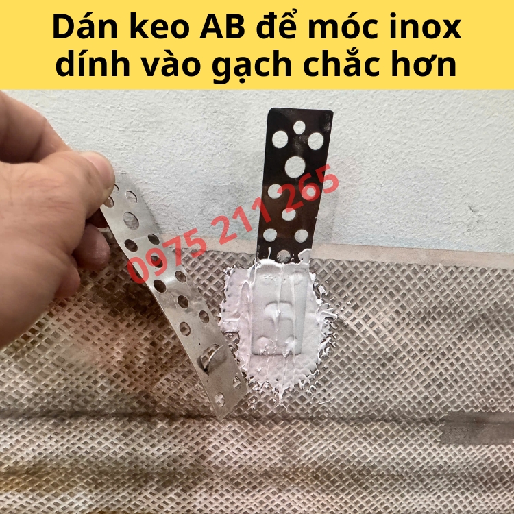 ke giữ gạch ốp tường chữ J, 100 bát inox móc treo gạch đá 56 ke giữ gạch ốp tường