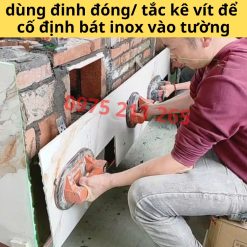ke giữ gạch ốp tường chữ J, 100 bát inox móc treo gạch đá 17 ke op gach tuong