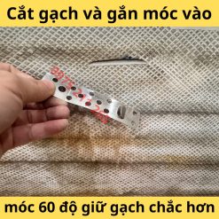 ke giữ gạch ốp tường chữ J, 100 bát inox móc treo gạch đá 13 ke treo gach op tuong